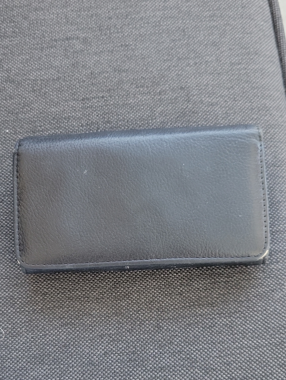 Women's Black Leather Wallet Case - Unbranded